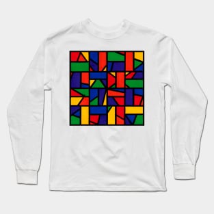 Rainbow Geometric Abstract Acrylic Painting III Long Sleeve T-Shirt